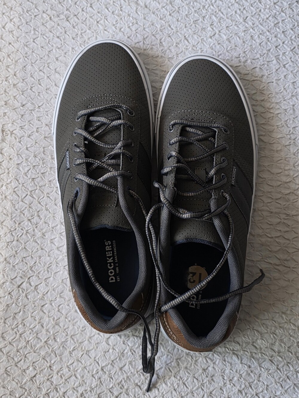 Dockers Men's Casual Lace-Up Sneakers in Gray and Brown Size 12
